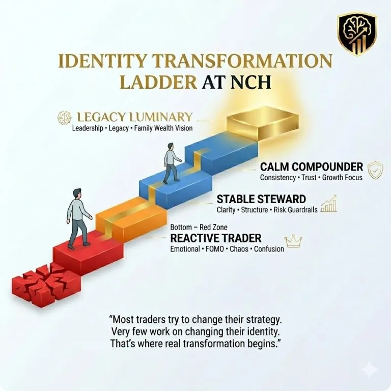 NCH Identity Transformation Ladder — Reactive Trader to Legacy Luminary